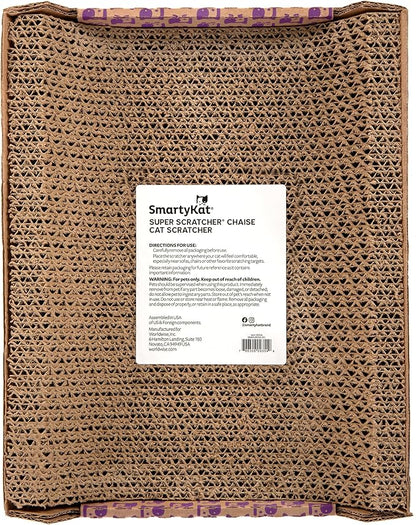 SmartyKat Super Scratcher Chaise Corrugated Cat Scratcher, Catnip Infusion Technology - Brown, One Size