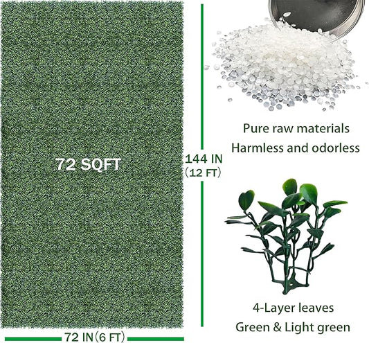 Artificial Ivy Privacy Fence Wall Screen: 72 X144 in (72 sqft) UV-Anti Faux Boxwood Roll Panels Greenery Backdrop Ivy Vine Leaf Hedges Fence Panels for Indoor Outdoor Green Wall Decor