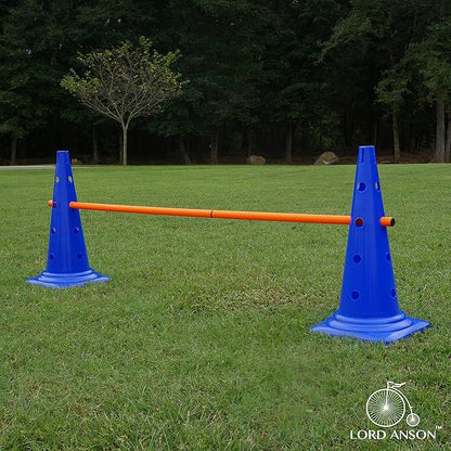 Dog Agility Hurdle Cone Set - 8 Cones & 4 Rods - Adjustable, Versatile, Heavy Duty - Agility, Obedience, Rehabilitation