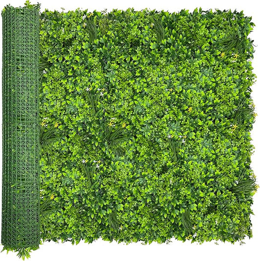 Artificial Plant Wall Roll: 60 X 120 in (50 sqft) UV-Anti Ivy Privacy Fence Screen Faux Greenery Panels Backdrop Boxwood Ivy Vine Leaf Hedge for Indoor Outdoor Green Decor