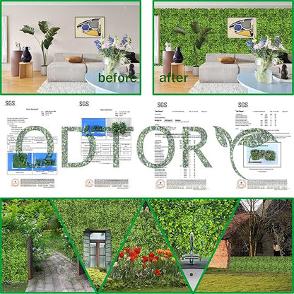 Artificial Plant Wall Roll: 40X120 in (33.5 sqft) UV-Anti Ivy Privacy Fence Screen Faux Greenery Panels Backdrop Boxwood Ivy Vine Leaf Hedge Fence for Indoor Outdoor Green Decor