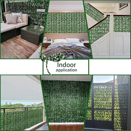 Artificial Ivy Privacy Fence Wall Screen,40X160 in UV-Anti Faux Greenery Backdrop Ivy Vine Leaf Hedges Fence Panels for Patio, Balcony, Garden, Backyard Indoor Outdoor Green Wall Decor