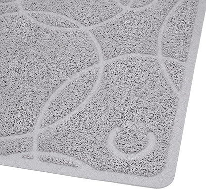 Ubbi Pet Cat Litter Mat, Non-Slip Litter Trapping Mat for Litter Box Area, Easy-Clean Floor Protection, Modern Design, Gray